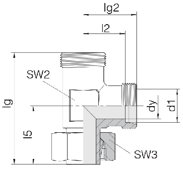 Соединение для труб регулируемое L-образное 24-SWL-S14