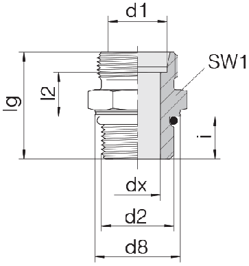 Соединение для труб штуцерное прямое коническое 24-SDS-L6-M14F