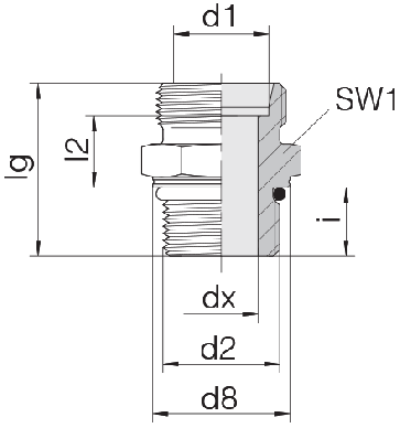 Соединение для труб штуцерное прямое коническое 24-SDS-S10-M16F