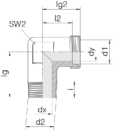 Соединение для труб штуцерное угловое 24-SDE-L12-R1/4T-P