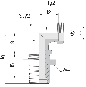Соединение для труб переборочное угловое 24-BHELN-S8