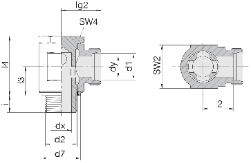 Соединение для труб поворотное угловое 24-BSE-L12-M18E