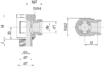 Соединение для труб поворотное угловое 24-BSE-L12-G1/2E