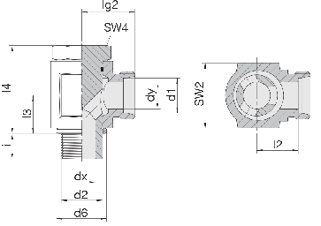 Соединение для труб поворотное угловое с эксцентриком 24-BEE-S12-M18B