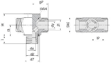 Соединение для труб поворотное Т-образное 24-BCT-S6-M12E-P