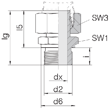 Соединение для труб штуцерное прямое с гайкой 24-SWSDS-L8-M12B