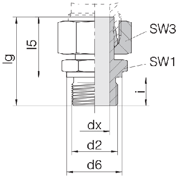 Соединение для труб штуцерное прямое с гайкой 24-SWSDS-L12-G1/4B