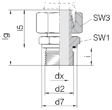 Соединение для труб штуцерное прямое с гайкой 24-SWSDS-S8-M14E