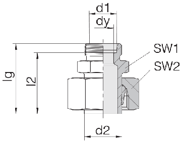 Соединение для труб переходное прямое с предварительно монтированной гайкой 24-SWS-L10-L6