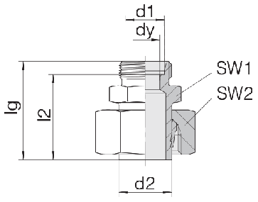 Соединение для труб переходное прямое с предварительно монтированной гайкой 24-SWS-L42-L15