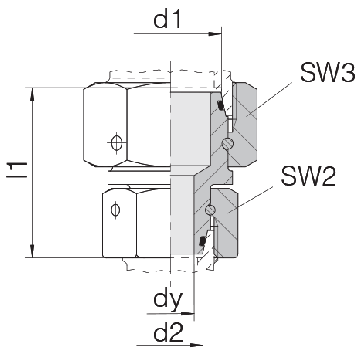 Соединение для труб переходное прямое с двумя гайками 24-SW2OS-S10-S8-CP1