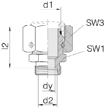 Соединение для труб переходное прямое с кримпованной гайкой 24-SWOS-S38-S25
