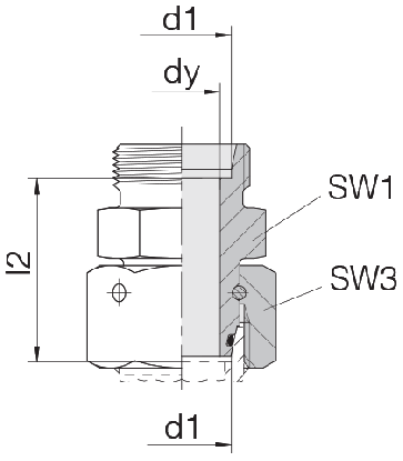 Соединение для труб прямое проходное с кримпованной гайкой 24-SWOS-L12