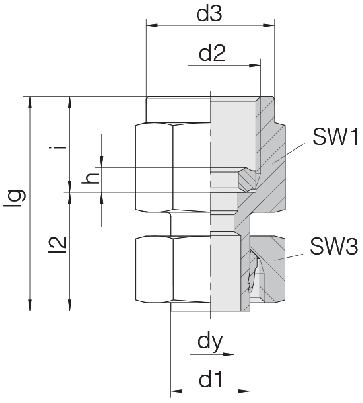 Соединение для манометра резьбовое с гайкой 24-SWPGS-L12-IG1/4B