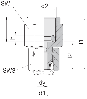 Соединение для манометра с уплонительным кольцом и гайкой 24-SWOPGS-S8-IG1/4B