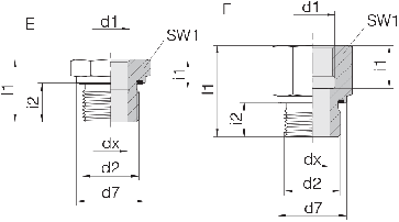 Соединение для труб переходное с наружной резьбы на внутреннюю GP-SDS-G3/4E-IG1/4