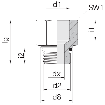 Соединение для труб переходное с наружной резьбы на внутреннюю GP-SDS-M48F-IM48