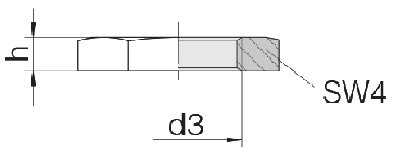 Гайка шестигранная для переборочных соединений 24-LN-L10-S8-IM16
