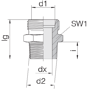 Соединение для труб штуцерное прямое коническое 24-SDS-L8-M12T