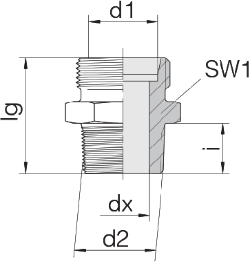 Соединение для труб штуцерное прямое коническое 24-SDS-LL6-R1/4T