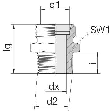 Соединение для труб штуцерное прямое коническое 24-SDS-S14-R1/2T