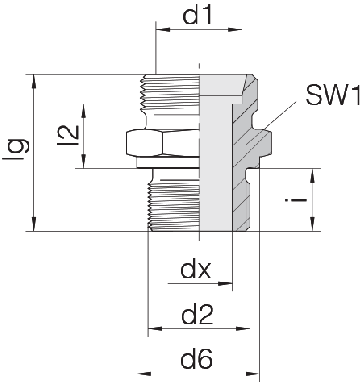 Соединение для труб штуцерное прямое коническое 24-SDS-L22-M26B
