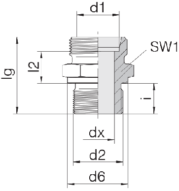 Соединение для труб штуцерное прямое коническое 24-SDS-S14-G3/8B