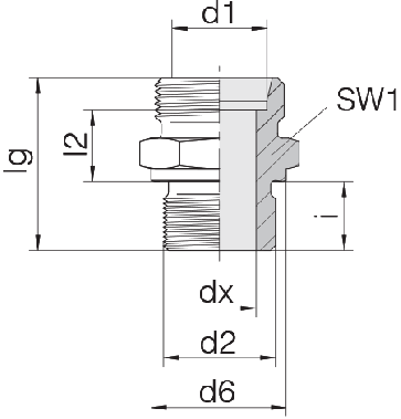 Соединение для труб штуцерное прямое коническое 24-SDS-S25-G11/4B