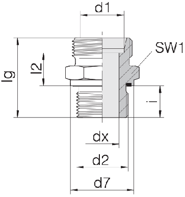 Соединение для труб штуцерное прямое коническое 24-SDS-L35-M33E