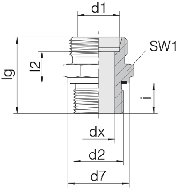 Соединение для труб штуцерное прямое коническое 24-SDS-S8-M22E