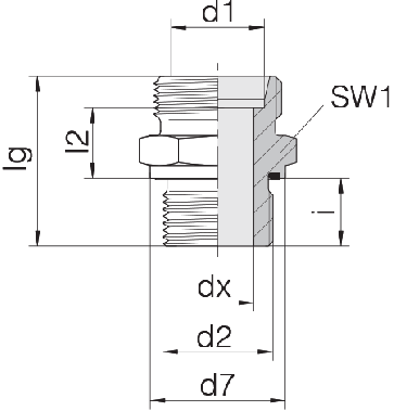 Соединение для труб штуцерное прямое коническое 24-SDS-L10-G1/4E