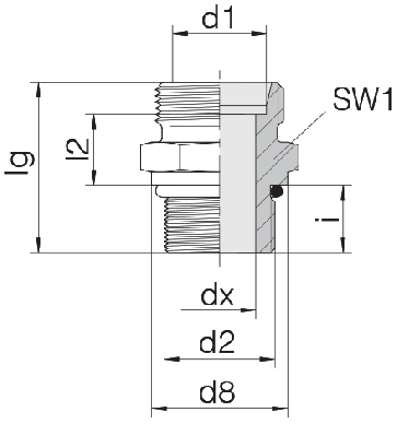 Соединение для труб штуцерное прямое коническое 24-SDS-L15-U3/4-16F