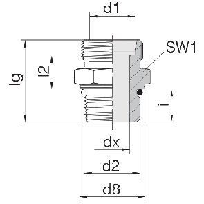 Соединение для труб штуцерное прямое коническое 24-SDS-L10-M16F