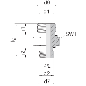 Соединение для труб переходное прямое GP-SD2S-G1E-G3/4E