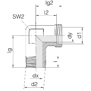 Соединение для труб штуцерное угловое 24-SDE-LL5-M8T-P