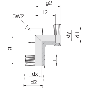 Соединение для труб штуцерное угловое 24-SDE-LL4-N1/8T-P