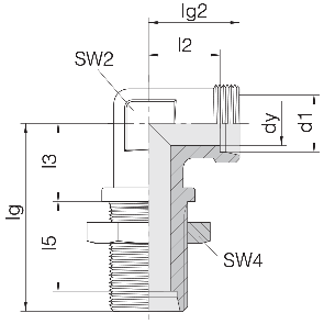 Соединение для труб переборочное угловое 24-BHELN-S16