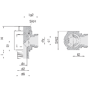 Соединение для труб поворотное угловое с эксцентриком 24-BEE-L8-G1/4B