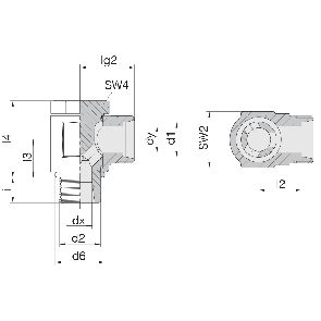 Соединение для труб поворотное угловое 24-BCE-L10-M14B