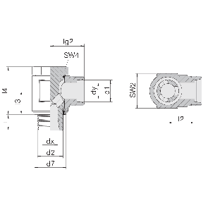 Соединение для труб поворотное угловое 24-BCE-S38-M48E