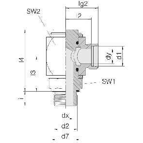Соединение для труб поворотное угловое 24-RCE-L15-M18E-C10