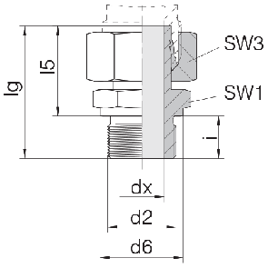 Соединение для труб штуцерное прямое с гайкой 24-SWSDS-L42-M48B