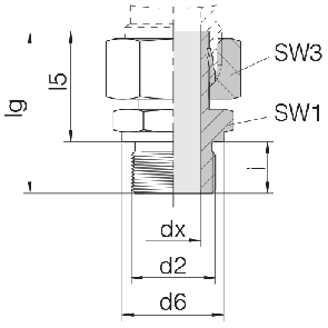 Соединение для труб штуцерное прямое с гайкой 24-SWSDS-L35-G11/4B