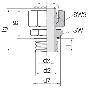 Соединение для труб штуцерное прямое с гайкой 24-SWSDS-S6-M12E