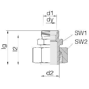 Соединение для труб переходное прямое с предварительно монтированной гайкой 24-SWS-L18-L6