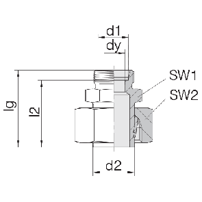 Соединение для труб переходное прямое с предварительно монтированной гайкой 24-SWS-L35-L22