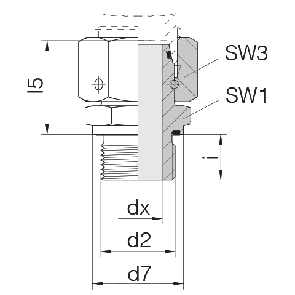 Соединение для труб штуцерное прямое с кримпованной гайкой 24-SWOSDS-L42-G11/2E