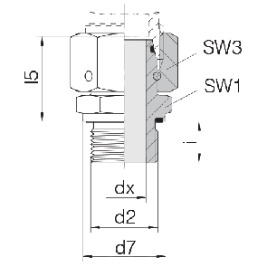 Соединение для труб штуцерное прямое с кримпованной гайкой 24-SWOSDS-S38-G11/4E