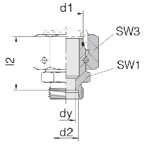 Соединение для труб переходное прямое с кримпованной гайкой 24-SWOS-S12-S6