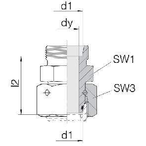 Соединение для труб проходное прямое с кримпованной гайкой 24-SWOS-L6